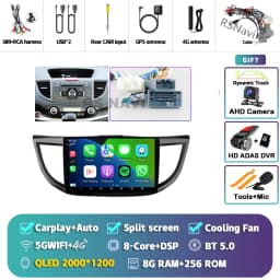 Android 16 Carplay Auto Car Radio Multimedia Player For Honda CRV CR-V 2012-2016 WIFI+4G DSP Autoradio Stereo 2din Head Unit