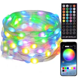 2024 New Year Smart Garland Remote String Lights Outdoor 20M 200LEDs RGB BT Fairy Lights for Garden Wedding Christmas Decoration