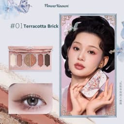 Flower Knows Midsummer Fairytales Embossed Five Color Pressed Glitter Eye Shadow Natural Shimmer Pigment Eye Shadow Pallete