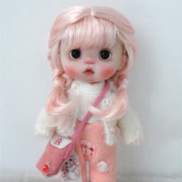 OB11 Doll wigs JD656 5-6"13-15cm Short Twins Braid Slim Bang BJD Hair Princess Ana Synthetic mohair Wig Lati Yellow Accessories