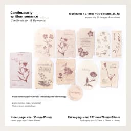 Journal GO 30pcs/box Vanilla Paper Stickers Creative Scrapbooking Collage Junk Journal diy Texture Material for Craft Making