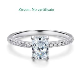 Smyoue 1-4CT Emerald/radiant Cut Moissanite Ring for Women Engagement Wedding Bride 100% Sterling Silver 925 Jewelry Certified