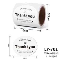 120Pcs Simple Oval Thank You Seal Sticker Cake Bakery Baking Gift Stickers for Homemade Packaging Decoration Label
