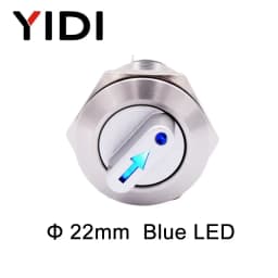 Customized 22mm Waterproof Metal Rotary Selector Switch 2 3 Pin 1NO1NC 2NO2NC 12V LED Stainless Steel Push Button Knob Switch