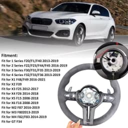 Carbon Trim For Alcantara Steering Wheel for BMW F01 F10 F20 F22 F30 F31 F32 M2 F87 M3 F80 M4 F82 F90 X5 F15 F16