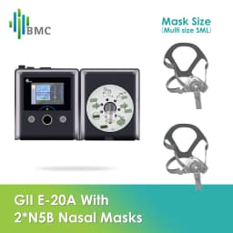 BMC G2S A20 Auto CPAP Machine for Sleep Apnea, Portable Anti Snoring Ventilator with Humidifier & 2 Masks, Medical Grade COPD Th