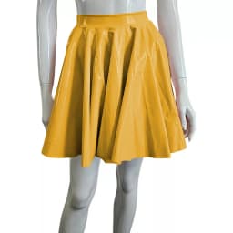 Plus Size Sweet Girl A-Line Goth Skirts Casual PVC Bottoms High Waist Faux Latex Slim Fit Mini Skirt Women Solid Sexy Club Skirt