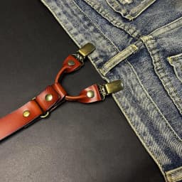 2*115Cm Leather Suspenders Men 4-Clip Y-Back Retro Suspenders Adjustable Suspenders Women's Pants Braces Apparel Accessories