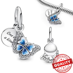 Boutique Unique 925 Sterling Silver Stars & Moon Dream Catcher Dreamy Blue Dangle Charm Fit Original Bracelet Fashion Jewelry
