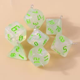 Leslie 7pcs/set Colorful Different Number Acrylic Dice Charms Game Props Multi-faceted Digital Dice for DIY Jewelry Making