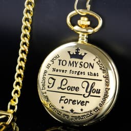 Best Gift Quartz Pocket Watch Chain To My Son Necklace Fob Watches Men Children's Day Kids Boy Gift Present Reloj De Bolsillo