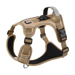 No Pull Dog Harness with AirTag Holder, Handle & Front Clip- Adjustable Reflective Soft Padded Dog Harness Vest for Walking, Tra