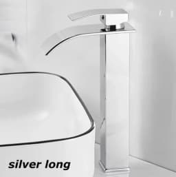 Waterfall Wash Basin Stainless Steel High And Low Faucet Black Hot And Cold Toilet Wash Basin Bathroom