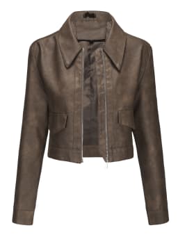Spring and Autumn New Thin Leather Coat Long sleeved Casual Women's Coat Fashion Short Motorcycle Zipper Leather Jacket