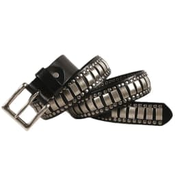 Punk Rock Belts Geometry Pattern for Men Male Rivet Studded Belts First Layer of Cowskin Hip Pop Decorative Belts For Jeans