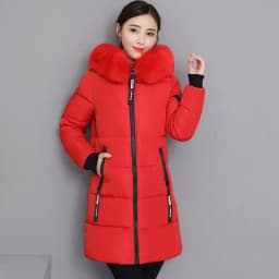 Parkas Women 2026 Winter Jacket Coat High Quality Hooded Fur Collar Outwear Female Parka Thick Cotton Padded Female Overcoat
