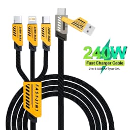 3 In 2 100W Fast Charge Cable Micro USB TypeC Mobile Phone Data Cable For iPhone Huawei Xiaomi Redmi Samsung Charging Cable