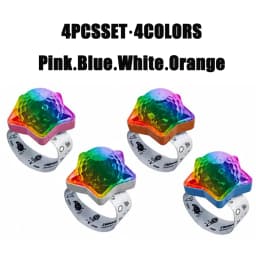 RGB Disco Wrist Projector Light 4‑Pack Rechargeable Wearable 360° Dynamic Color Projection Night Light For Festival Dance Party