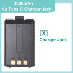 Baofeng UV-5R 3800mAh Battery Thicker Original Enlarge USB C UV-5R BF-F8HP UV-5RE UV-5X3 Walkie Talkie Li-ion Extended Battery