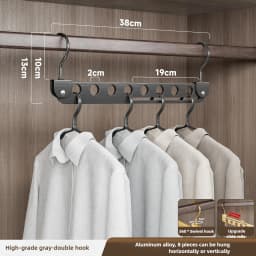 6/8 Holes Storage Rack for Clothe Hanger Organizer Foldable Rotatable Magic Metal Hangers Storage Rack Wardrobe Space Saver Hook