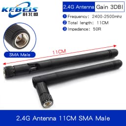 2PCS 2.4G Antenna Fold Glue Stick 3DBI WLAN Router Antenna Wifi Module Signal Enhancement 2400-2500mhz SMA Male Connector 6DBI