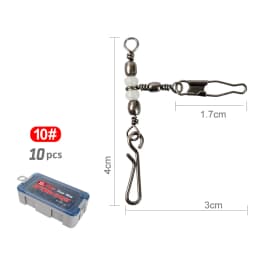 New 10pcs 1-2-3-Way Fishing Snap Connector 6#/8#/10# Stainless Steel Luminous Fishing Pin Connector Barrel Swivels Tackle