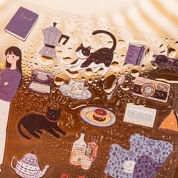 Mr. Paper 3 Packs Starry River Forest Theme PET Stickers, 6 Sheets Transparent Decals for Scrapbook Journal Photo Album Decor