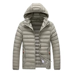 2024 New Men's Lightweight Padded Jackets Autumn Spring Warm Demi-season Hooded Zip-up Parka Black Big Size Coat Male Outerwear