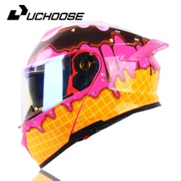 Uchoose DOT Approved Full Face Helmets Crash Motorbike Protective Gear Men Women Flip Up Helmet Motorcycle Double Sun Visor