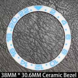Sloping 38mm * 30.6mm Ceramic/Aluminum Blue Luminous Bezel GMT and Diving Watch Insert Fit for 40mm Watch Case Replacement Watch