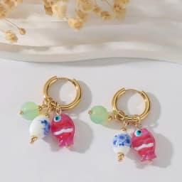 Cute Octopus Earrings Creative Glass Octopus Long Drop Earrings Unqiue Marine Series Design Earrings Wholesale Custom Packaging