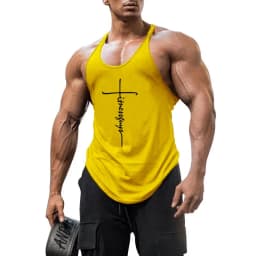 Gym Bodybuilding Stringer Y-back Tank Tops Summer Cotton Breathable Sleeveless T-shirts Mens Fitness Workout Muscle Clothing