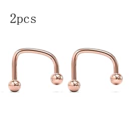 WKOUD 2pcs Rainbow 16G Cool Punk Stainless Steel Ball Top Lippy Loop Lip Monroe Labret Ring Jewelry Fashion Body Piercing Rings