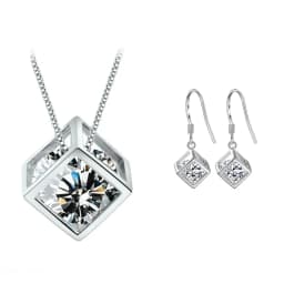 925 Sterling Silver Sakura Dolphin Zircon Elegant Jewelry Set Women's Earrings Necklace High Quality Jewelry