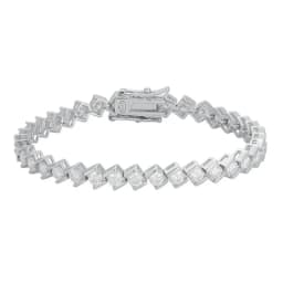 KNOBSPIN 6.3 - 8.1ct Moissanite Tennis Bracelets for Women Men D VVS1 Lab Grow Diamond s925 Sterling Silver Plated 18k Bracelet