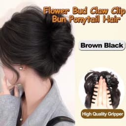Single Pack Hair Clip for Bun - Synthetic Fiber Wig, Messy Curly Hair Scrunchie, Elegant Floral Bun,Women'S Hair Accessory