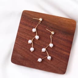 Trend Simulation Pearl Long Earrings Female Moon Star Flower Rhinestone Wedding Pendant Fashion Korean Jewelry Wholesale