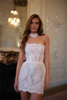 Unique Spaghetti Straps 3D Flower Lace Applique Wedding Dress Short/Sheath Custom Made Bridal Gown Vestido De Noival