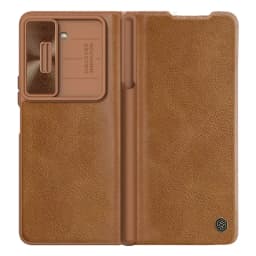 NILLKIN Qin Flip Leather Case for Samsung Galaxy Z Fold 5 with S-Pen Pocket Slide Camera Lens Cover Full Protection Phone Case