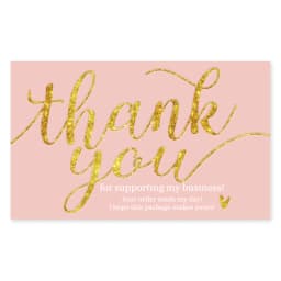 9.0x5.4cm Pink Black Foil Stamp Greeting Label Custom Thank You Cards For Small Bussiness Gift Box Decoration Packaging Supplies