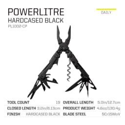 SOG PowerLitre 19 Functions Compact Multitool EDC 5 Inch Lightweight Stainless Steel Multifunctional Pliers W/ Folding Knife Wire Cutter Magnetic Bit Holder Corkscrew For Survival Hiking Home DIY Outdoor Emergency Repair Portable Hand Tools W/ Pocket Clip