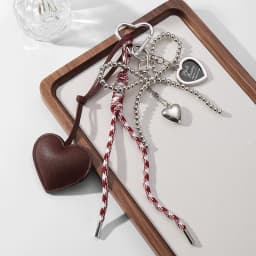 Trendy Leather Heart Bow Keychain Delicate Beaded Keyring Car Key Holder Bag Pendant Decoration For Girls Gift