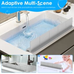 Silicone Sink Splash Guard Kitchen Water Baffle Splash Protector with Non Slip Strong Suction Washing Dishes Faucet Drain Pad