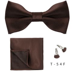 Solid Bowtie Pocket Square Cufflinks Set Business Men Neck 3pcs Bow Ties Handky Cufflinks Set Pocket Handkerchiet Accessories