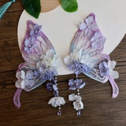 2pcs/set Ancient Style Fairy Tale Hairclips Elegant Styling Tassel Hairpin Extra Large Flower Silk Headwear For Women Girls