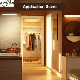AITHEA Rechargeable LED Motion Sensor Night Light Under Cabinet Cordless Lamp for Kitchen Wardrobe Bedside Strip Bar Light
