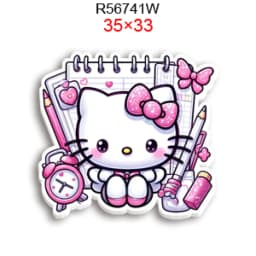 Hello Cat 10pcs/lot San Resin Planar Transparent Glitter Acrylic Flatback for Charms DIY Bow Craft Supplies Phone Case Decor