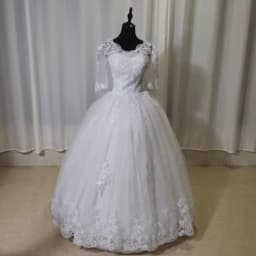 Y&M V Neck Full Sleeve Customized Plus Size Vestido De Noiva 2026 Wedding Dress Long Train or Floor Appliqe Bridal Tulle Mariage