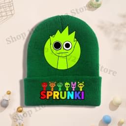 Sprunki Knitted Hat for Children Anime Cartoon Cute Knit Hat Boys Girls Winter Warm Fashion Cap Kids Windproof Hip Hop Caps Gift