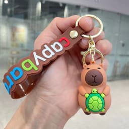 Capybara Keychain PVC Soft Key Accessories Cute Party Gifts for Christmas for Boys and Girls Key Buckles Metal